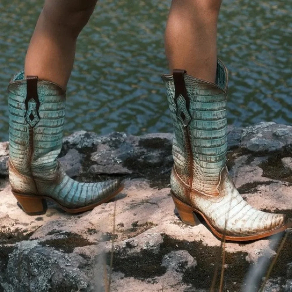Corral Full Caiman Jade Boot - Picture 7 of 9